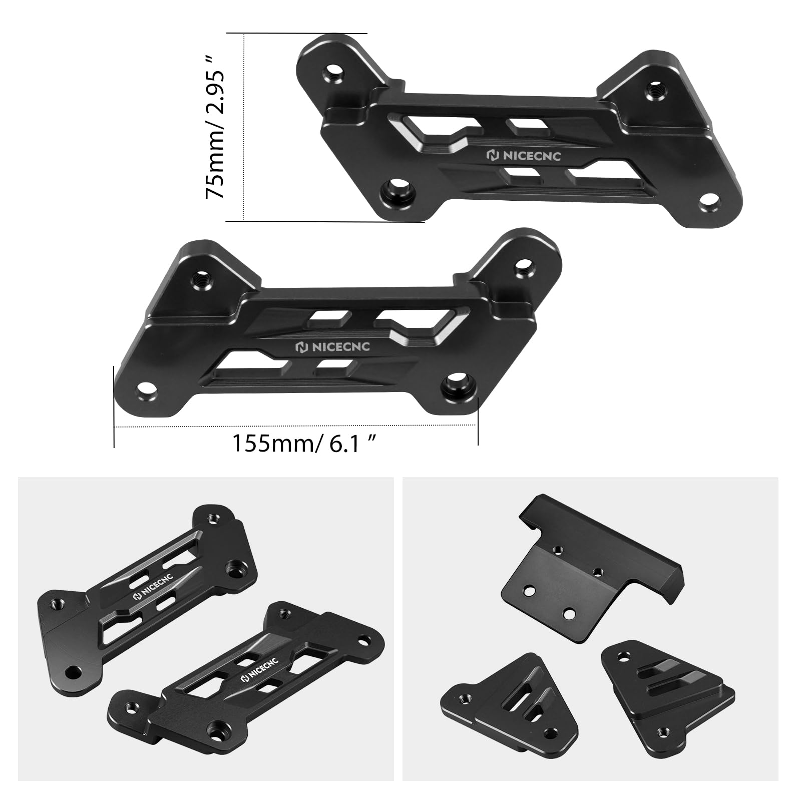 NICECNC Schwarzes 5 cm Körpersitz-Aufhängungs-Set, Sitzerhöhungshalterung, kompatibel mit Surron Light Bee X/S/L1E, kompatibel mit Segway X160/X260
