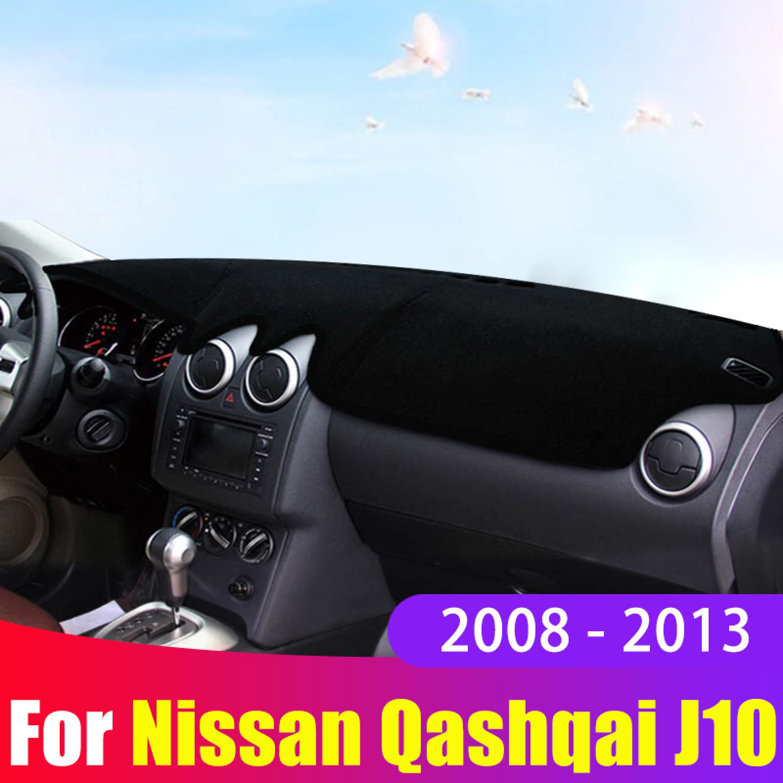 Pare-soleil Latéral Intérieur Droit Pour Nissan Qashqai (2008-2015) - Conduite à Droite - Gris - Protection UV Et éblouissement