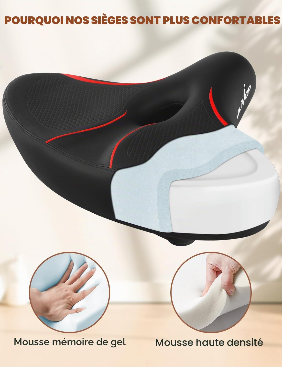 Selle de vélo surdimensionnée pour Peloton Bike & Bike+, siège de vélo Confortable de Rechange pour Homme et Femme, Selle de vélo Extra Large Compatible avec Les vélos Peloton, Echelon, Exercise