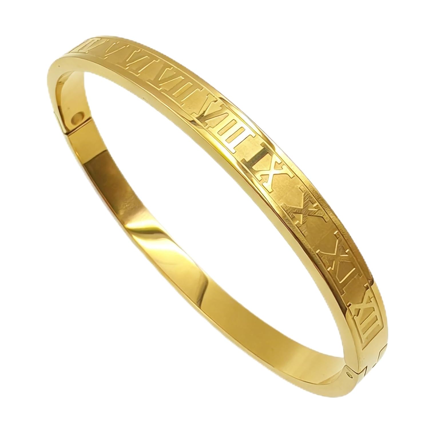 18K Gold-plated Stainless Steel Bangle Hinged Design