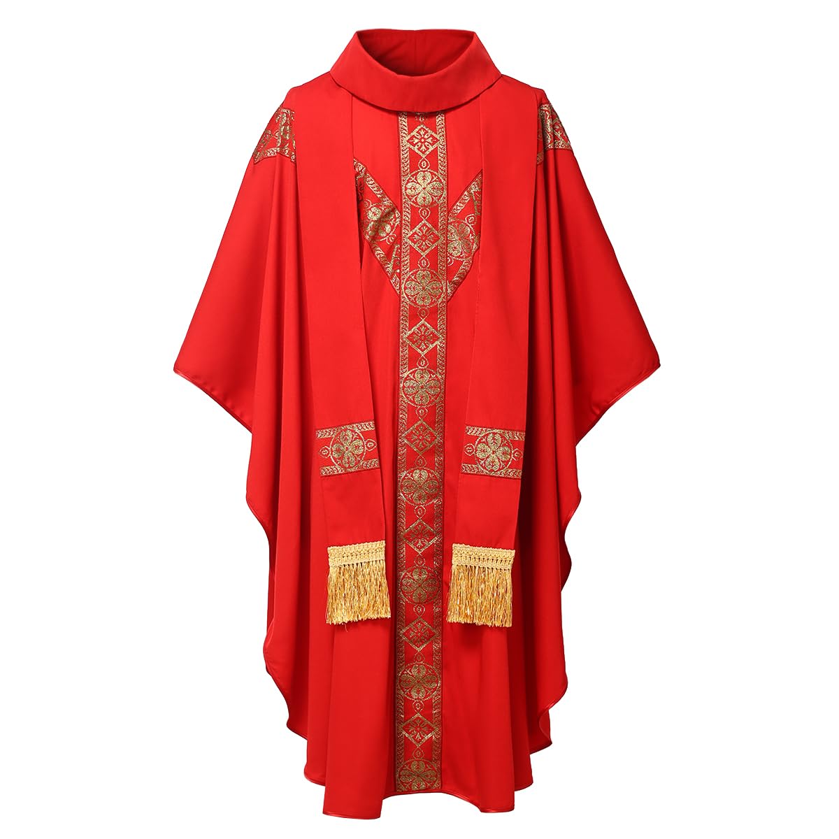 BPURB Katholische Priester Chasuble Messgewand Kirche Zelebrant Vater Messe Gewand Robe mit Stola