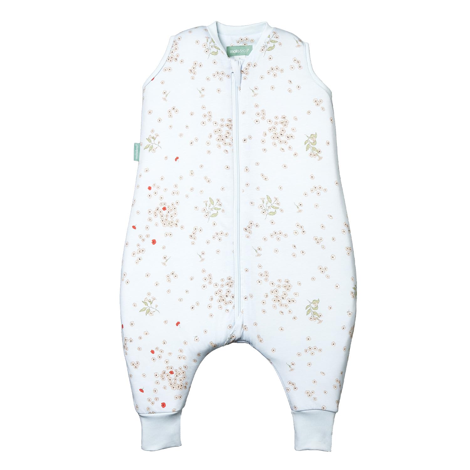 molis&co - Baby Schlafsack mit Füßen -Ideal für Frühling und Herbst - Babyschlafsack mit Beinen 1 tog - 100% Baumwolle (Oeko-TEX 100), Premium Qualität - Poppy (70 cm)