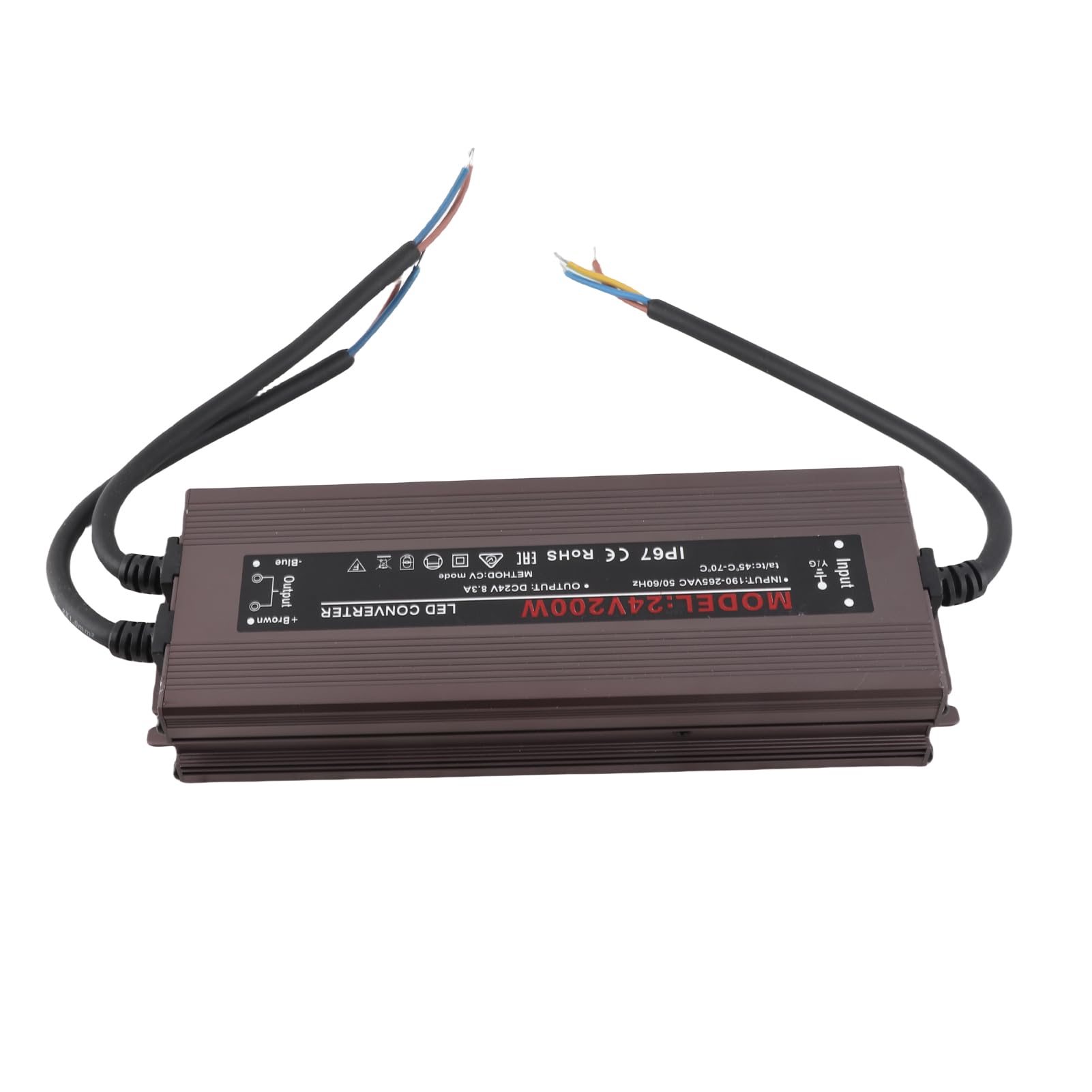 Tnfeeon Driver LED 24 V 120 W, Alimentatore Resistente all'Acqua per Strisce LED, Uso Esterno con Connettore per Insegna Lightbox (200W)