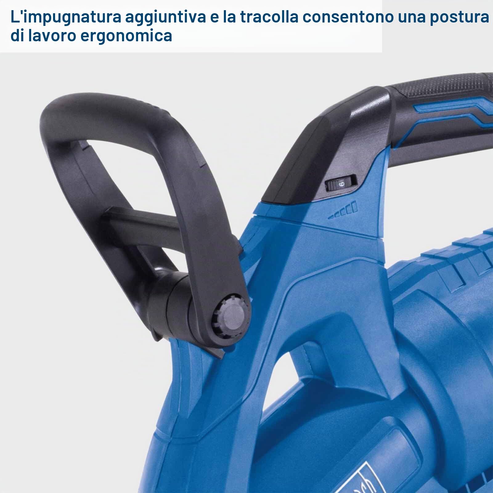 Soffiatore/Aspirafoglie a batteria SCHEPPACH BC-BLV720-X 20V IXES - Portata 210 km/h - 45 L - senza batteria n? caricabatterie