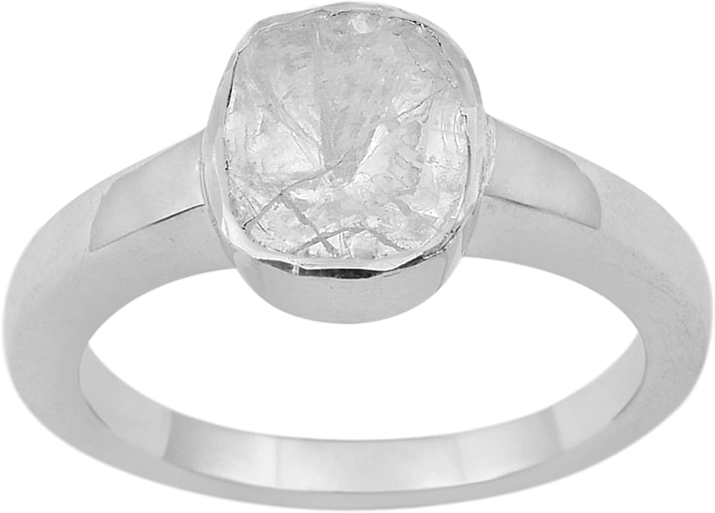 0.50ct Natural Uncut Polki Diamond Solitaire Ring For Women in 925 Sterling Silver April birthstone Jewelry for her Wedding Anniversary Birthday Engagement