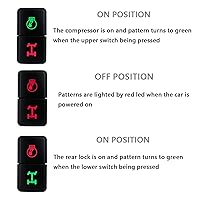 Vista 4 de Compresor de aire y Interruptor de botón doble de bloqueo de diferencial trasero para Toyota Tacoma Prado Fortuner Hilux 39mm X 21mm