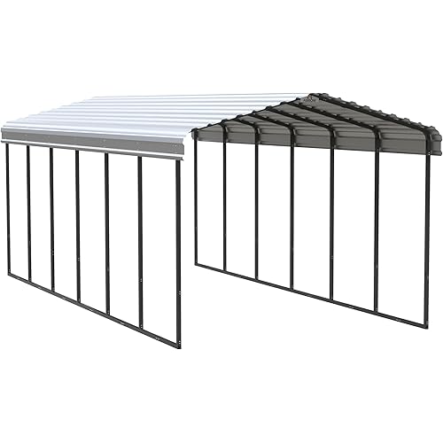 Arrow Carports Galvanized Steel Carport, Full-Size Metal Carport Kit, 12' x 29' x 9', Eggshell