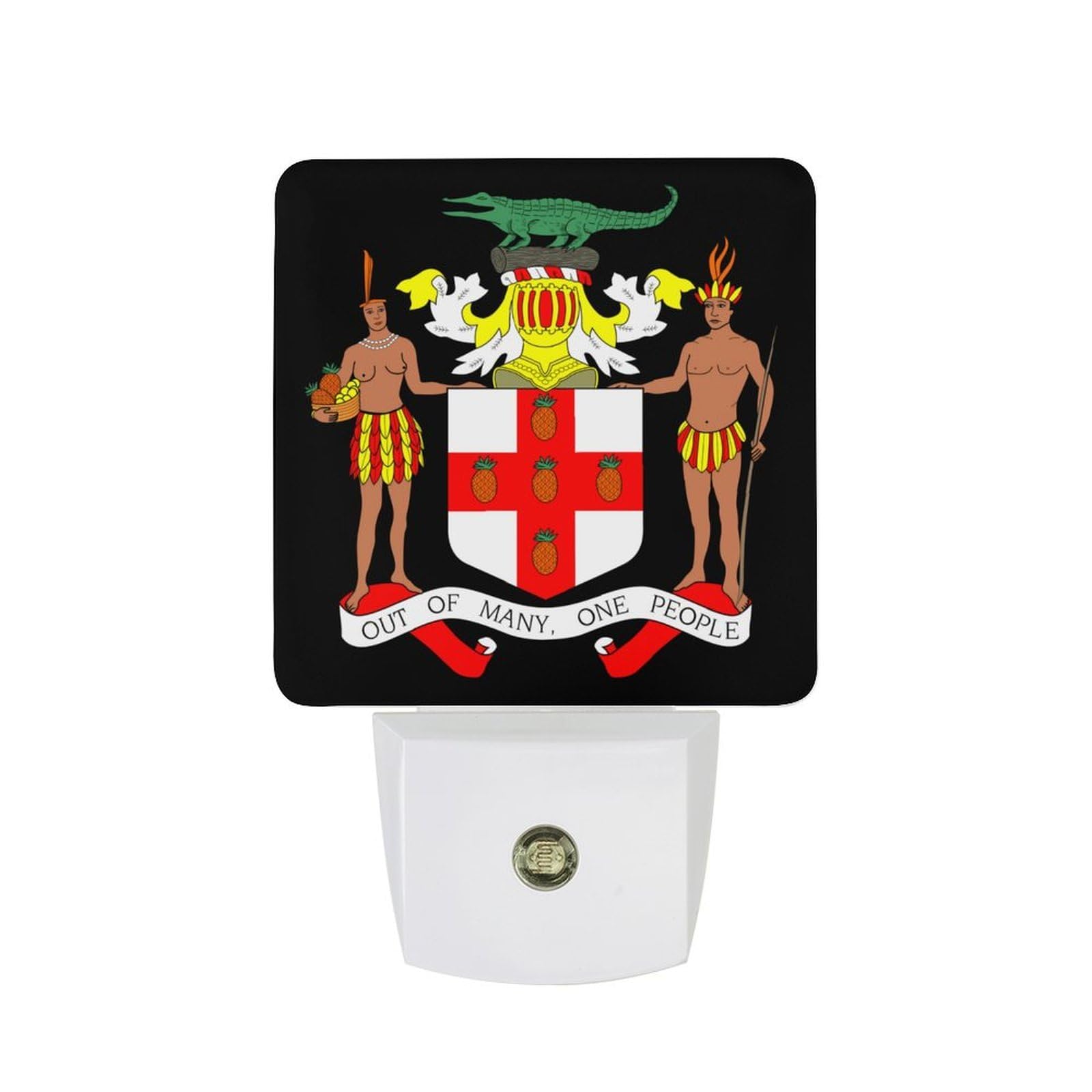Nqrxadcrt Style Coat Arms Of Jamaica Night Light Plug In Wall Lights Bedside Lamp Bedrooms Home Hallways Decoration