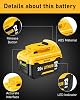 Batería de 12Ah de repuesto para Dewalt 20V Max (amarillo, paquete de 2) | Compatible con taladro de impacto Dewalt 20V, martillo perforador, Sawzall, aspiradora 5