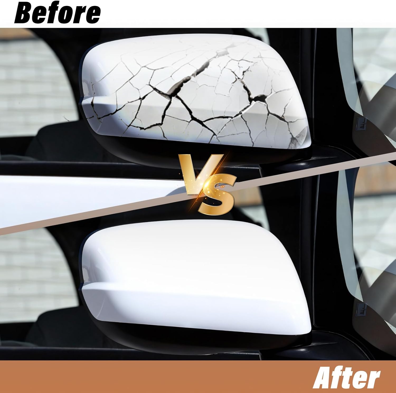 OWITAI Compatible with Honda Fit/Jazz Right Passenger Side Mirror Cap Cover 2009 2010 2011 2012 2013, White Door Rearview Mirror Cover Replacement Without Turn Signal Light for Fit/Jazz