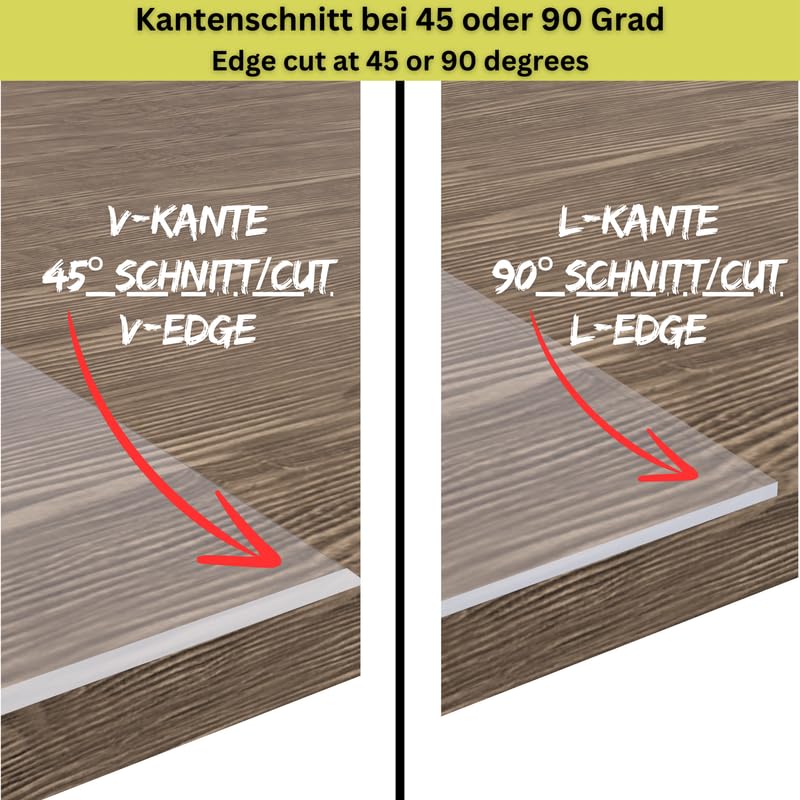 Film de Protection de Table Transparent de 2 mm avec Bords biseautés - Différentes Tailles/Dimensions au Choix - Film de Protection de Table Transparent en PVC (Largeur 70 x Longueur 110)