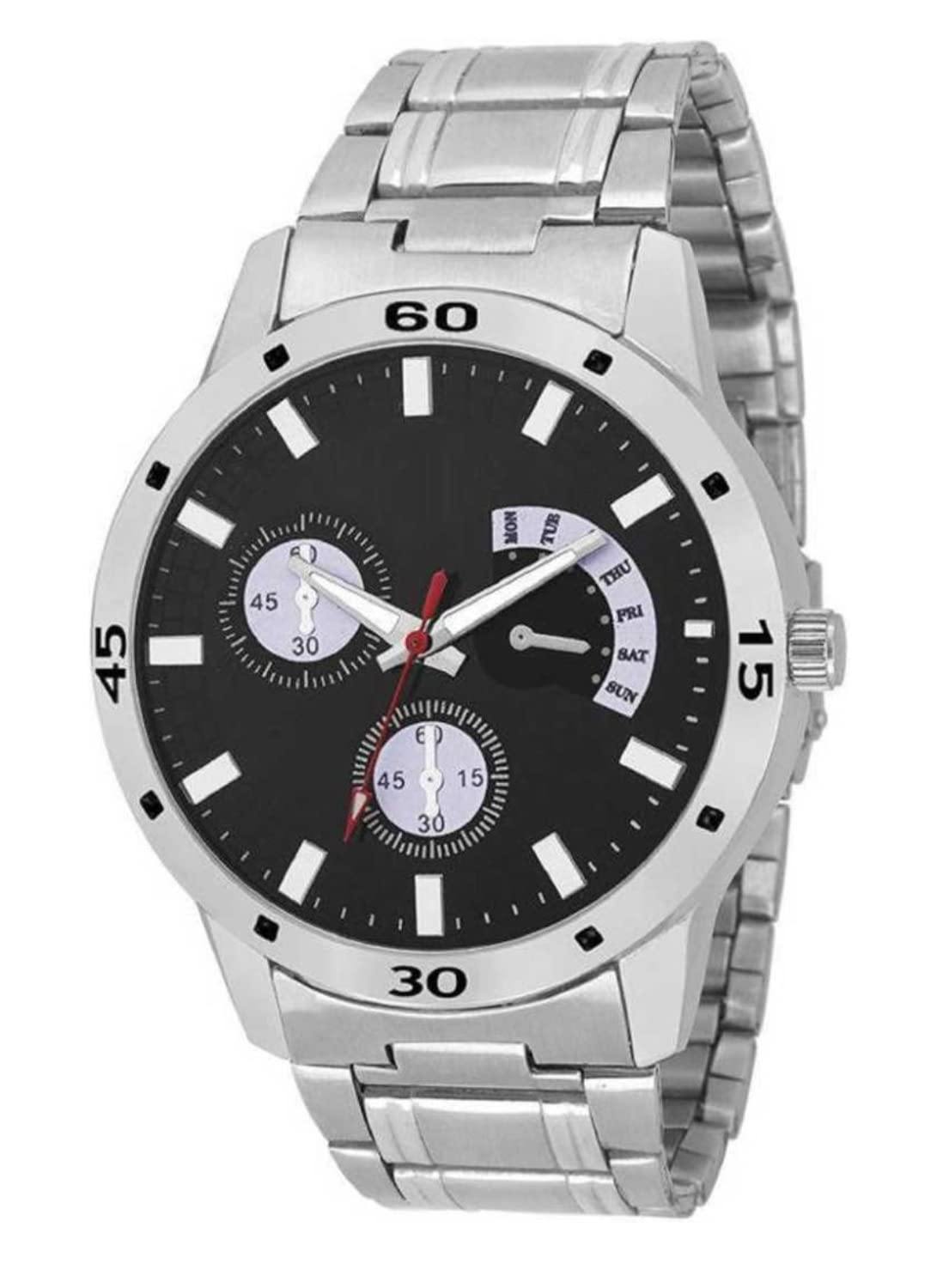Watchstar | Staylist & Fancy Watch Case Material Stainless Steel Analogue Black Dial Mens Wrist Watch (LS-1002) (Pack of 1) (B0BWN6Z47H) Amazon Price History, Amazon Price Tracker