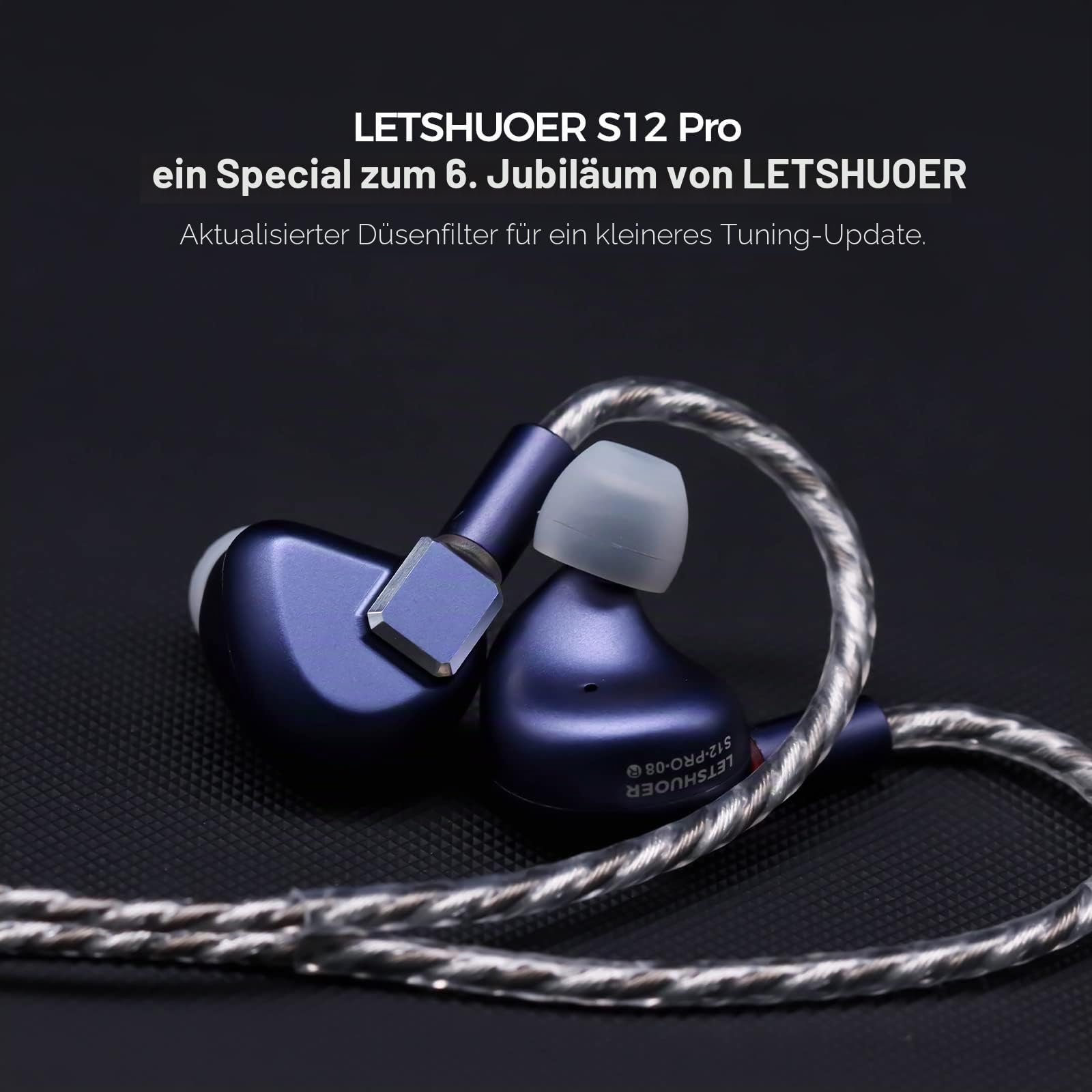 Letshuoer S12 In-Ear-Kopfhörer, 14,8 mm, planarer Magnettreiber, kabelgebunden, In-Ear-HiFi-Kopfhörer für Smartphones/PC/Tablet (Deep Space Blue, 2,5 mm-/3,5 mm-/4,4 mm-Anschluss)