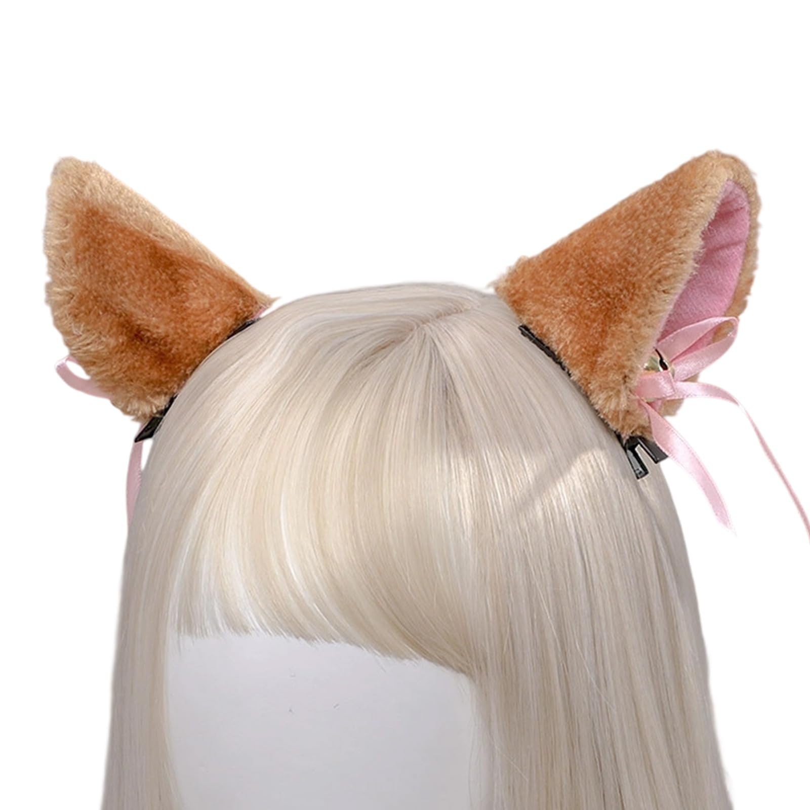 MICFENY Artificial Cats Ear Hair Clip Hairpin with Bows Animal Ear Barrette Costume for Halloween and Cosplay