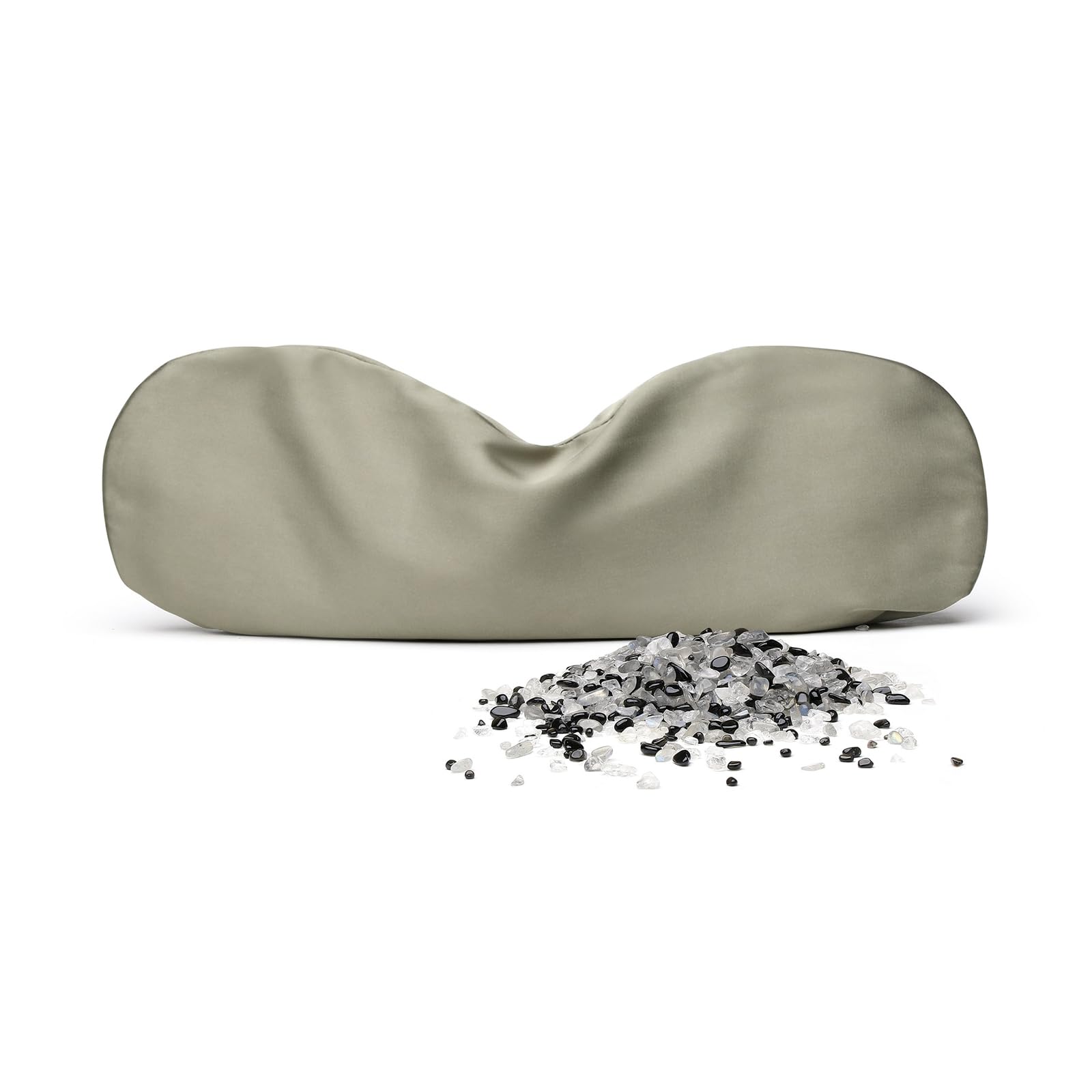 KISMETICS - Weighted Eye Pillow for Relaxation, Sleeping, Yoga, SPA and Travelling, 100% Natural Crystals Mixed with Labradorite and Obsidian, Cooling