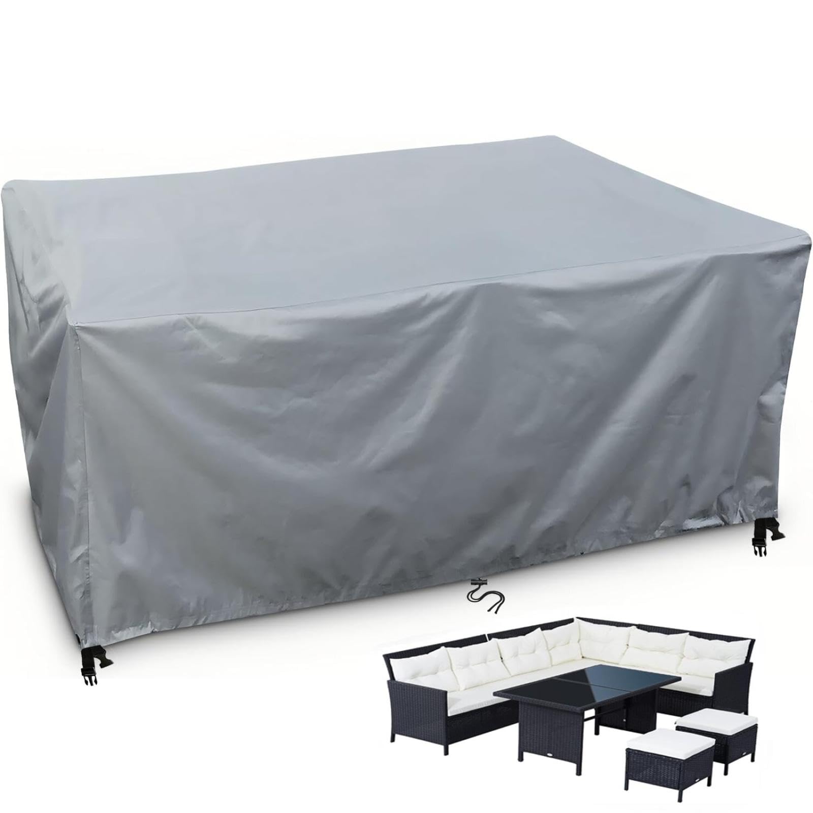 Gartenmöbel-Abdeckung 200x200x120cm(LxBxH) abdeckplane wasserdicht gartenmöbel,Anti-Uv Rechteckig Abdeckplane Für Gartentische Terrassenmöbel,Regenschutz Und Staubfest 420D Oxford Gewebe