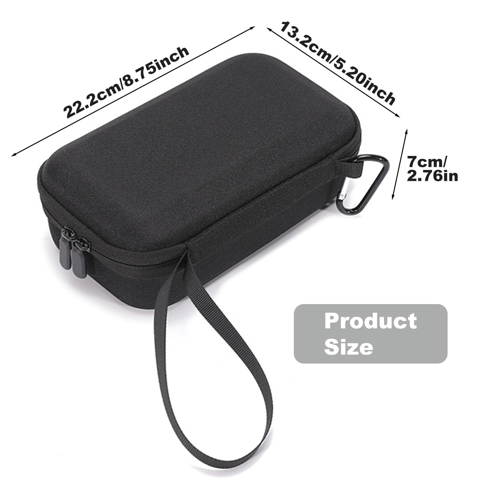 Osmo Mobile 7 Case, DJI OM 7/OM 7P Gimbal Case, przenośna torba do przechowywania PU do Osmo Mobile 7 i 7P Stabilizator Akcesoria, jasnoszara, czarny, 23 x 13 x 7.5 cm, Classic