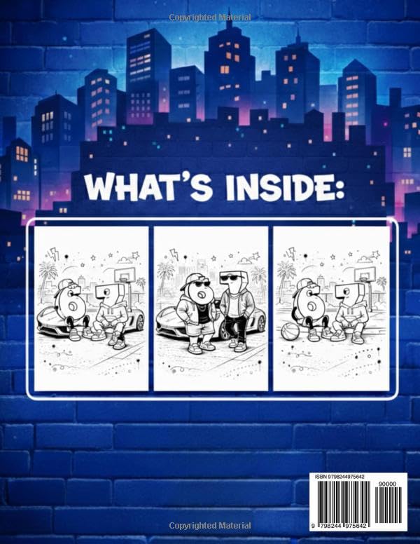 67 Coloring Book: Urban Graffiti Coloring Pages Inspired by the Viral 6-7 Trend image 3