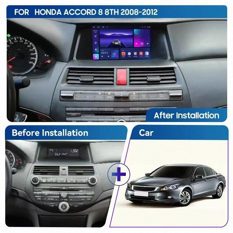 Autoradio para Honda Accord 2008-2012 con Carplay y Android Auto Inalámbrico 2