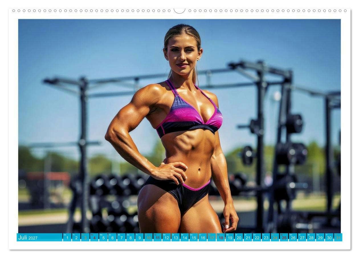Sexy Girls - Body Building (hochwertiger Premium Wandkalender 2027 DIN A2 quer), Kunstdruck in Hochglanz: Weibliche Muskelkraft trifft auf Eleganz und ... und purer Motivation. (CALVENDO Erotik)