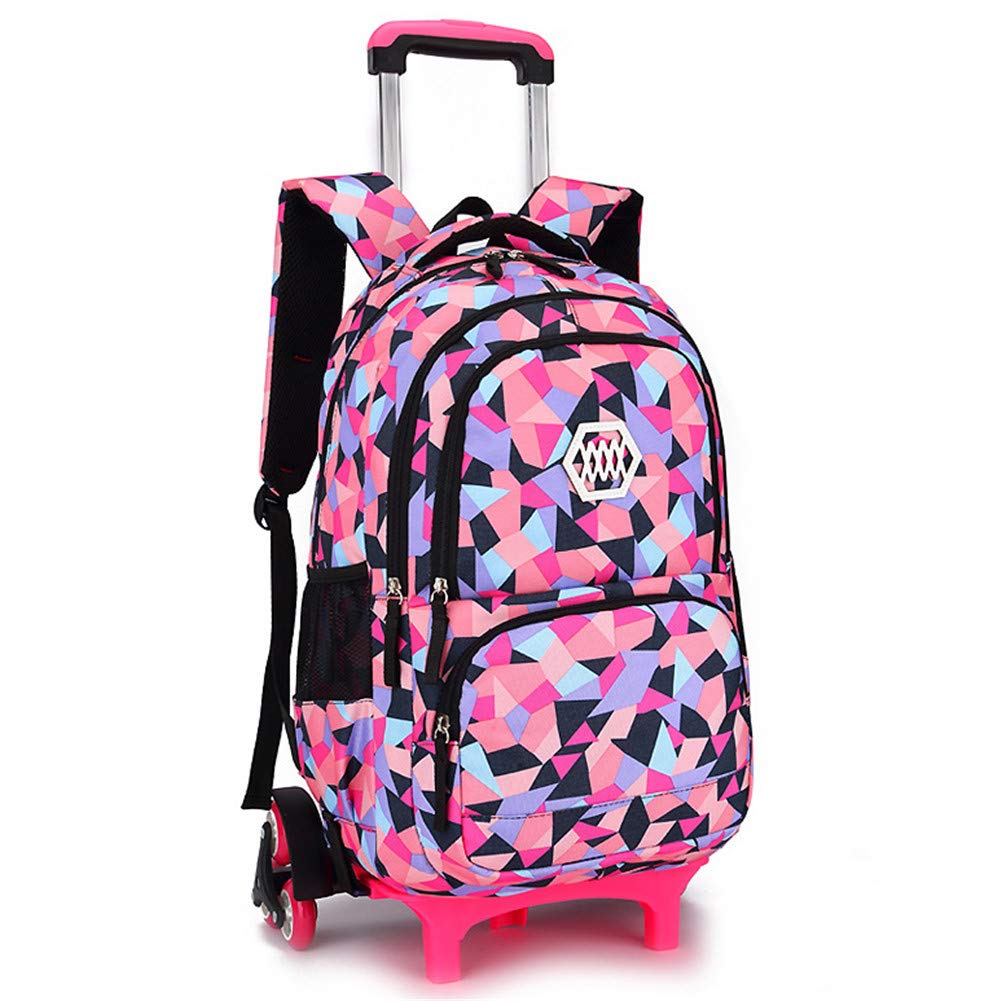 Buy LAMOGRAFYGirls Rolling Backpack Kids Backpack with wheels for