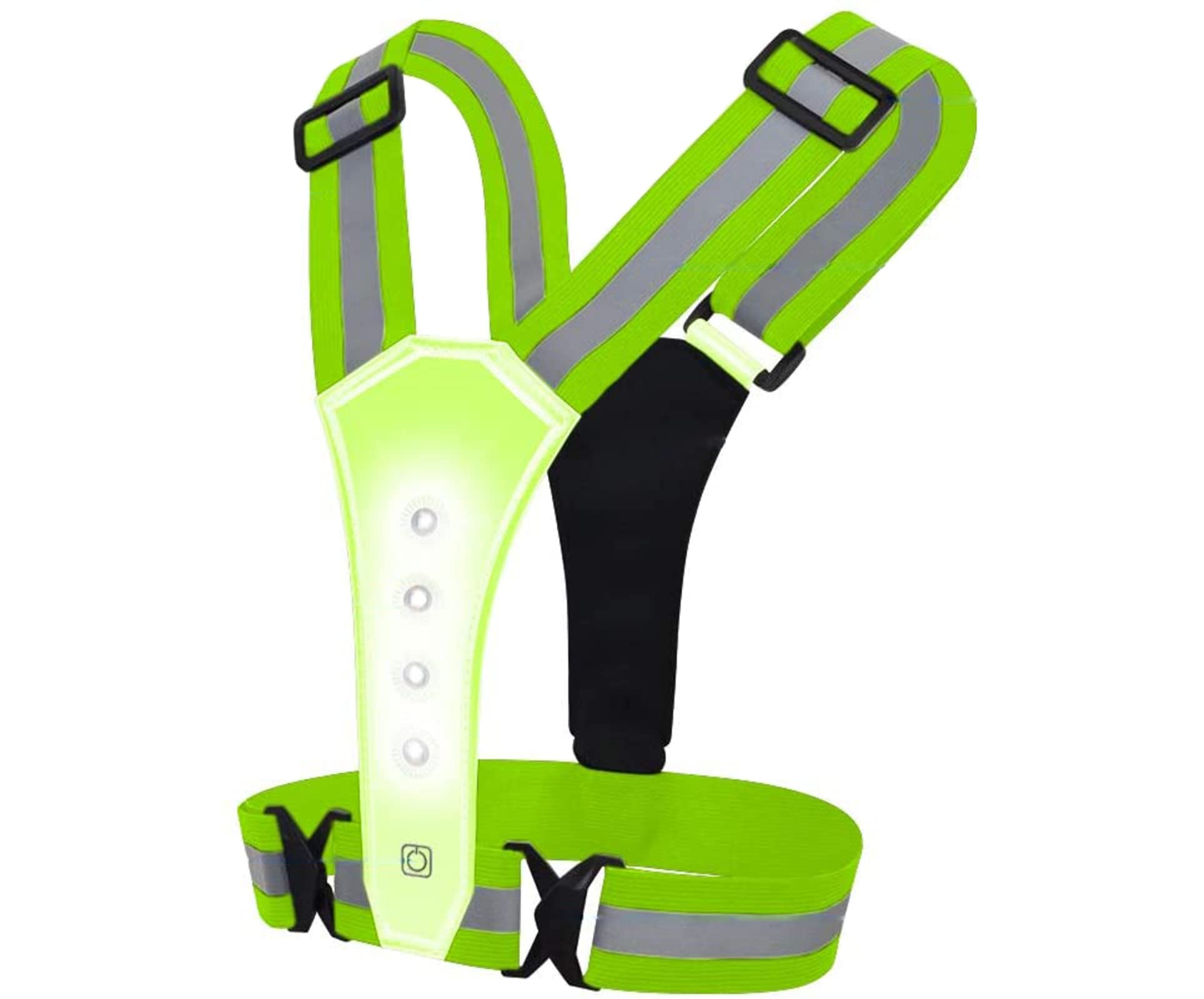 LED Reflective Running Vest, High Visibility Warning Lights for Runners, Adjustable Elastic Safety Gear Accessories for Men Women Kids Night Running, Walking, Cycling, Biking