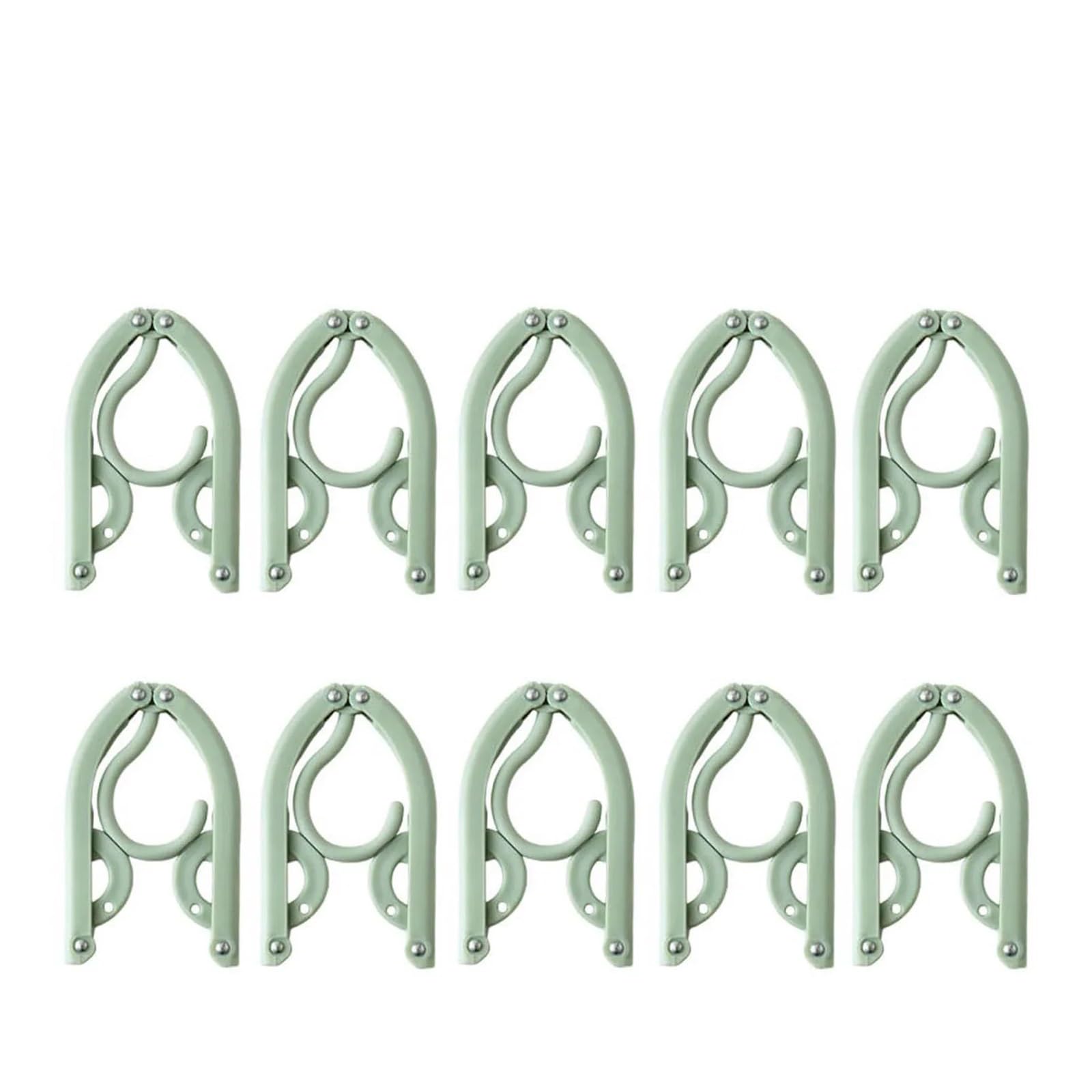 Travel Hangers Portable Foldable Travel Hanger Organizer, Plastic Clothes Hanging Rack Folding Hangers(Green)
