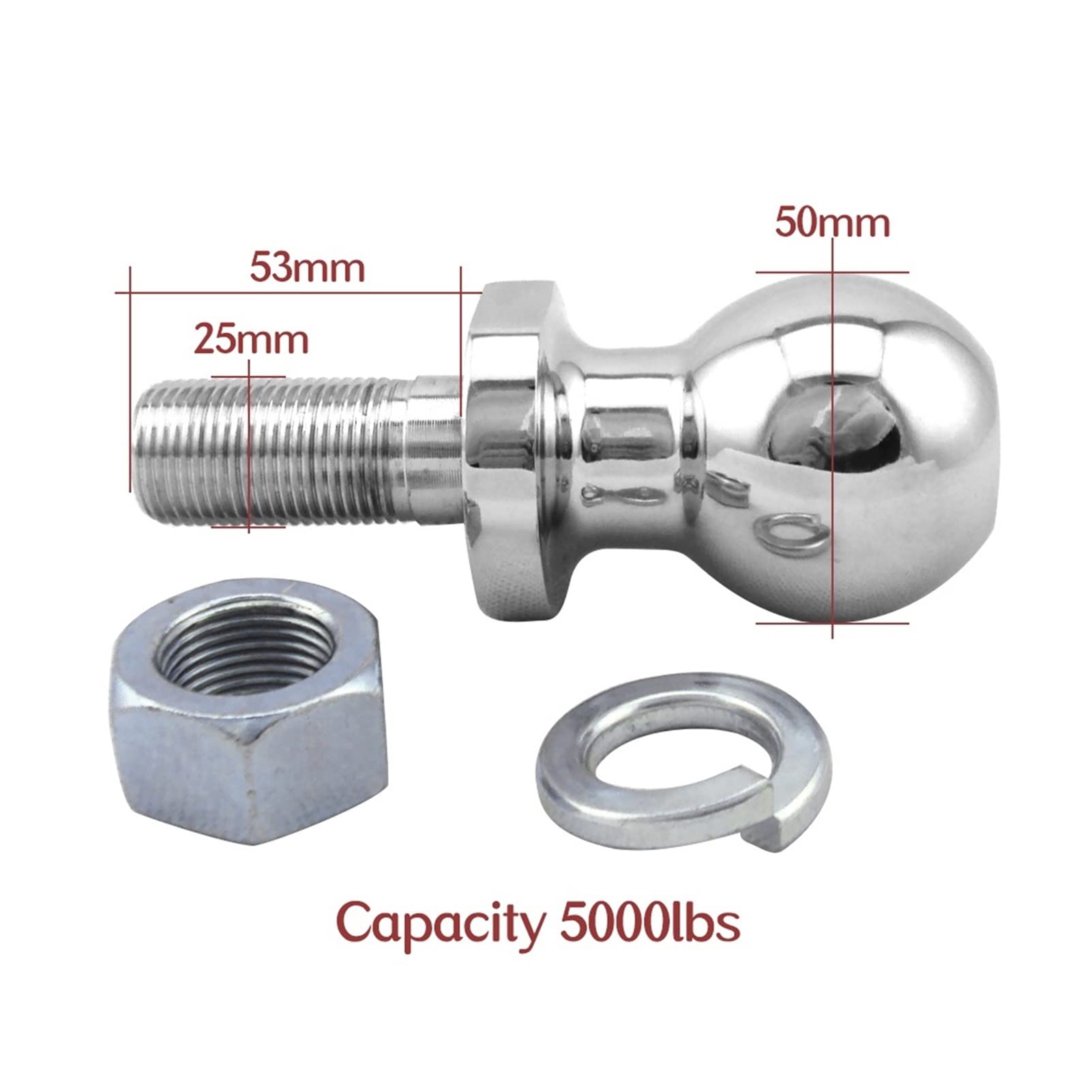 Zaczep przyczepy, Chrome Hitch Mount Holownik 50mm SHANK DIA PODAJĘCE 5000LB CZĘŚCI PORZĄDOWE Rv. Akcesoria karawskie Camper