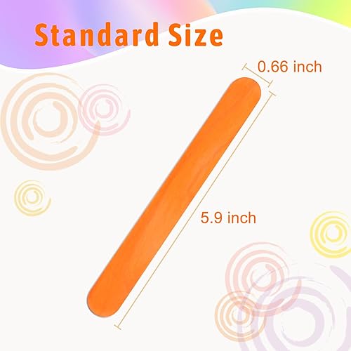 Miniatura 9 de 60 palitos de madera jumbo de 6 pulgadas de colores, palitos de paleta de madera arco iris, palitos anchos de paleta, palitos de golosinas, palitos