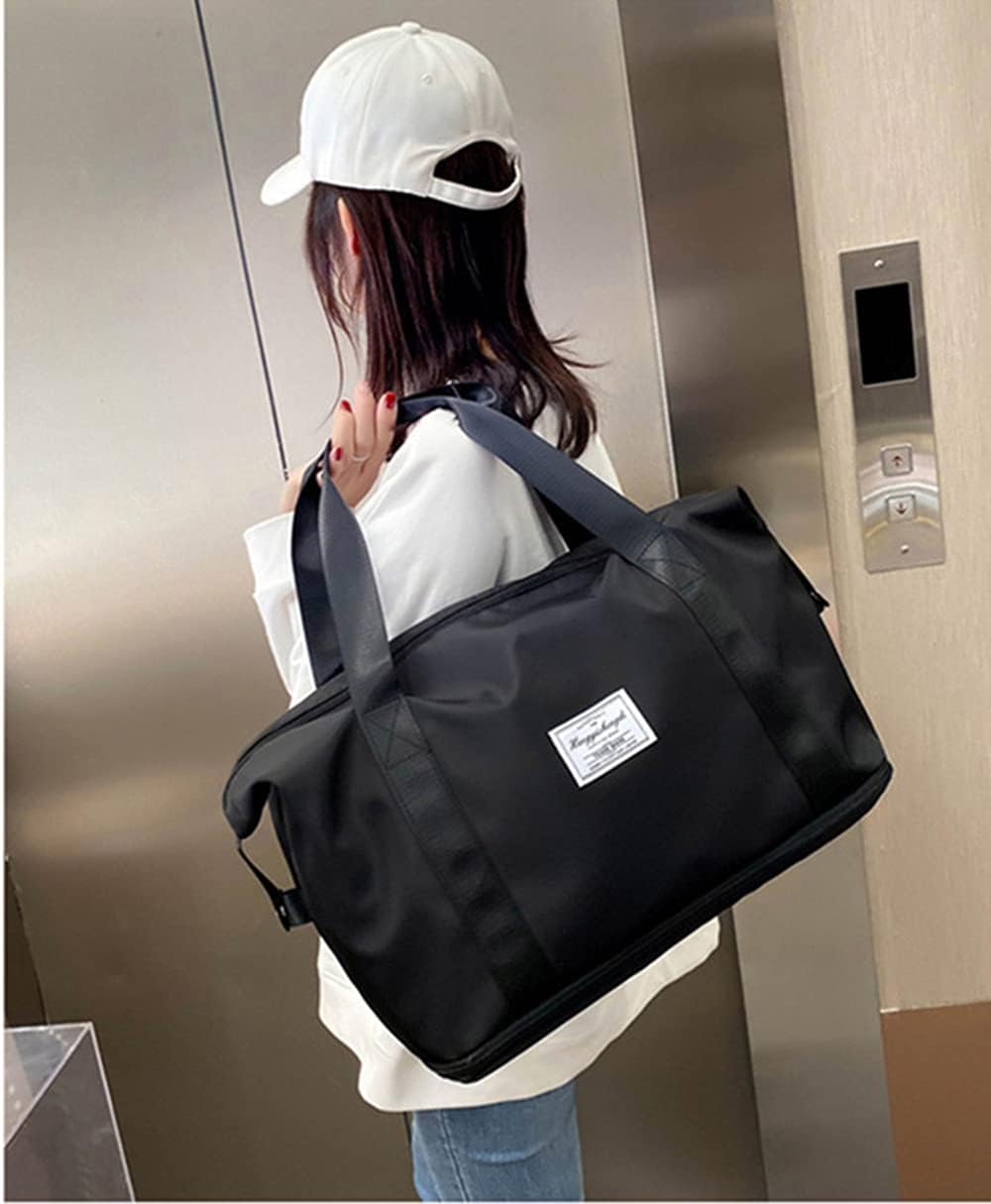 Matari Yoga Fitness Bag Mass Travel Bag Dry Wet Separation Tote Shoulder Bag (black)