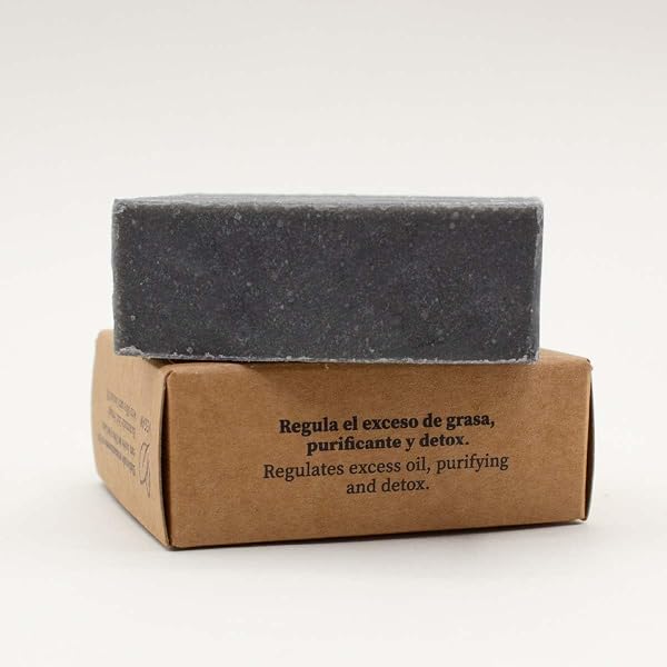 Labnatur Jabón Natural Carbón Activado Artesanal - Limpia y Purifica - Con Aceites de Oliva y Coco - Para Piel Grasa y con Acné - Vegano y Sin Aceite de Palma - Fabricado en España - 100 g - 3