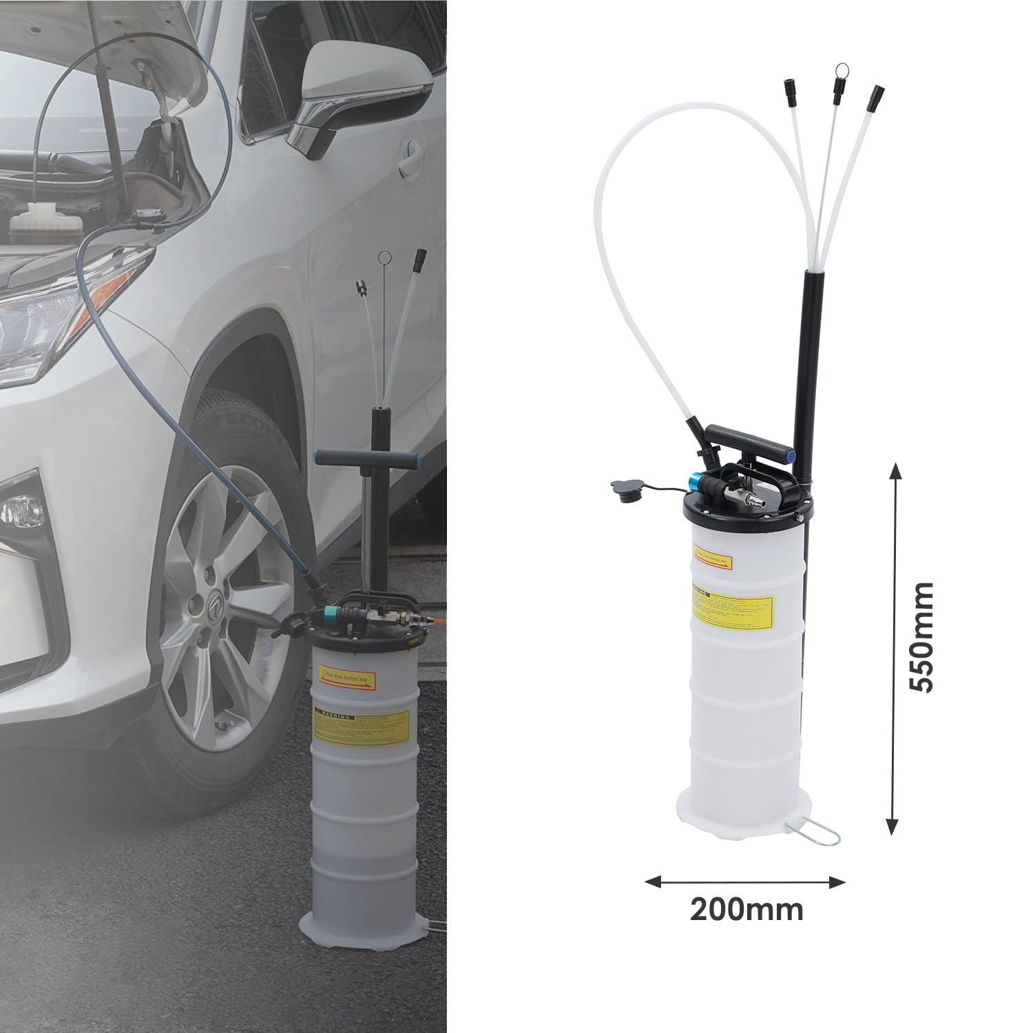 KATSU 6,5 Litro Neumática Manual Extractor de Fluido de Aceite de Vacío Bomba de Succión de Mano para Transferencia de Combustible de Motor de Coche
