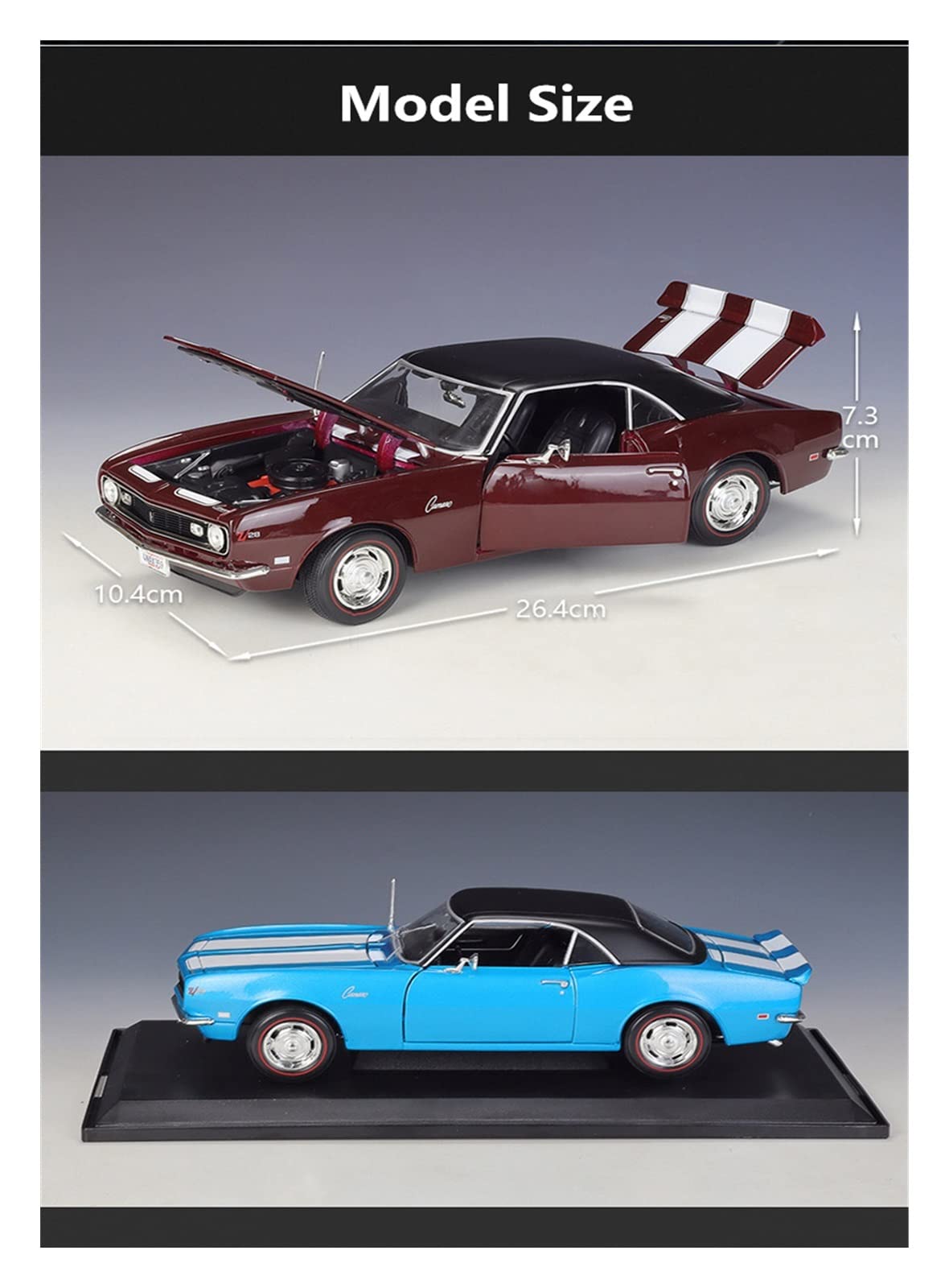 Scale Finished Model Car 1:18 for Chevrolet Camaro Z28 1968 Car