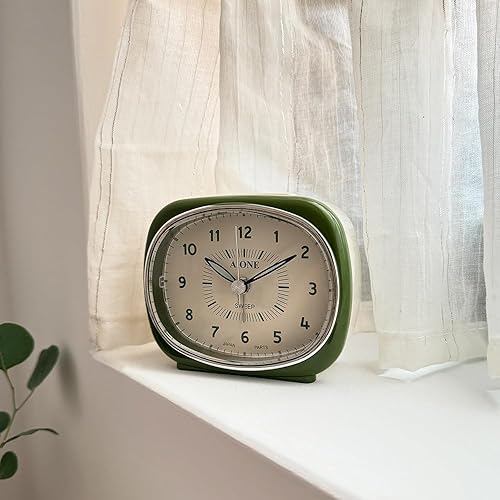Miniatura 3 de Reloj despertador silencioso cuadrado redondo  Diseño híbrido único, sin tictac, funciona con pilas, perfecto para decoración de dormitorio, oficina