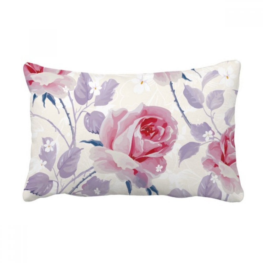 Coussin oreiller lombaire rose art dessin au format rectangulaire 16x24