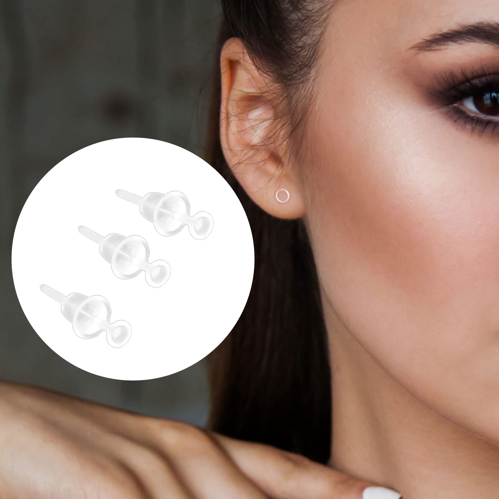 Boucles D'oreilles Invisibles En Plastique Transparent - Lot De 50 - Tige 12 Mm - Pour Maintien Des Trous