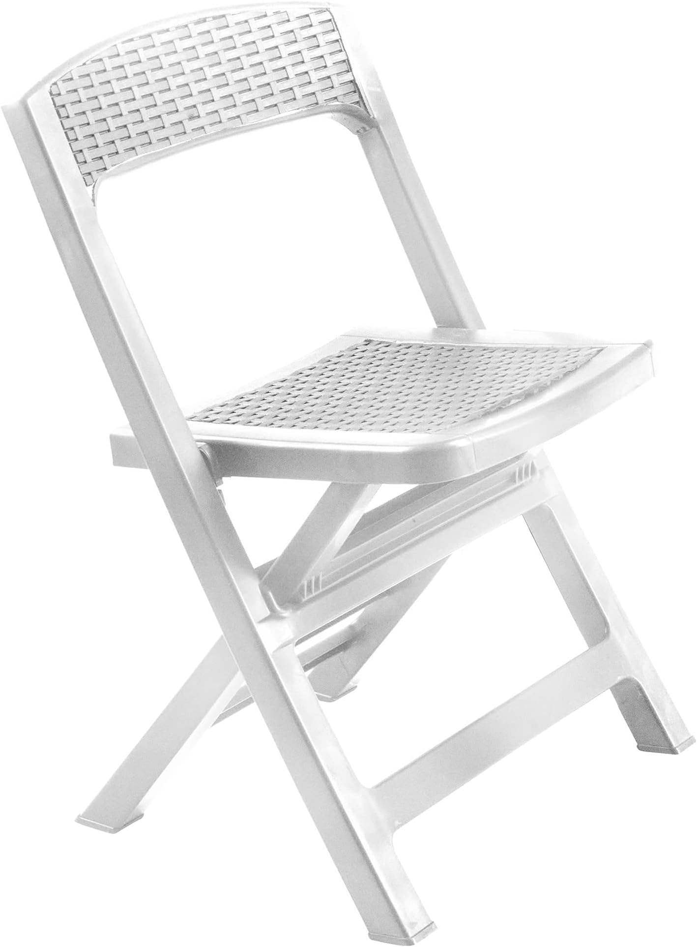 Sunlit Haven Folding Garden Chair Set of 2, White - Easy-to-Clean