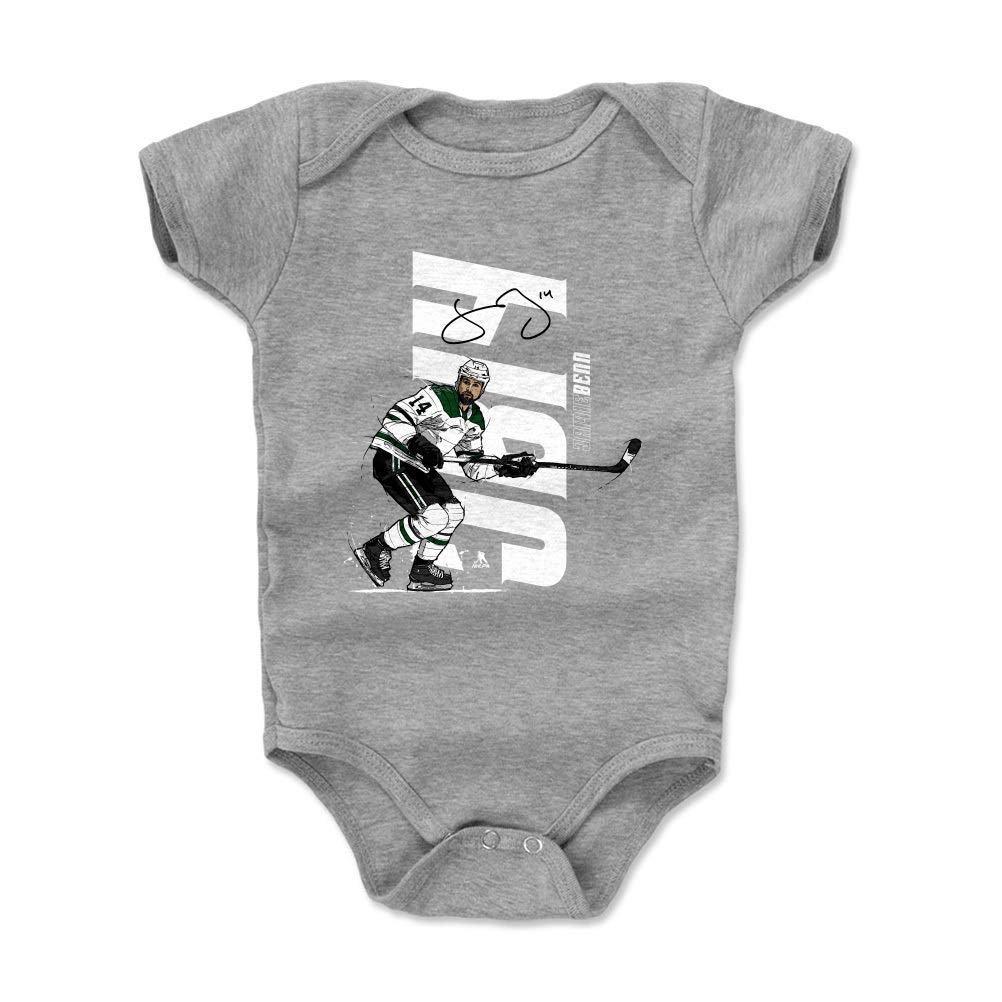 500 LEVEL Jamie Benn Dallas Baby Infant One Piece Bodysuit (12-18 Months, Heather Gray) - Jamie Benn Vertical WHT