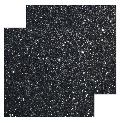 Image of Glitter Acrylic Sheets, Black, 8 inchx8 inch, 2 Pack | 1 /8 in Thick