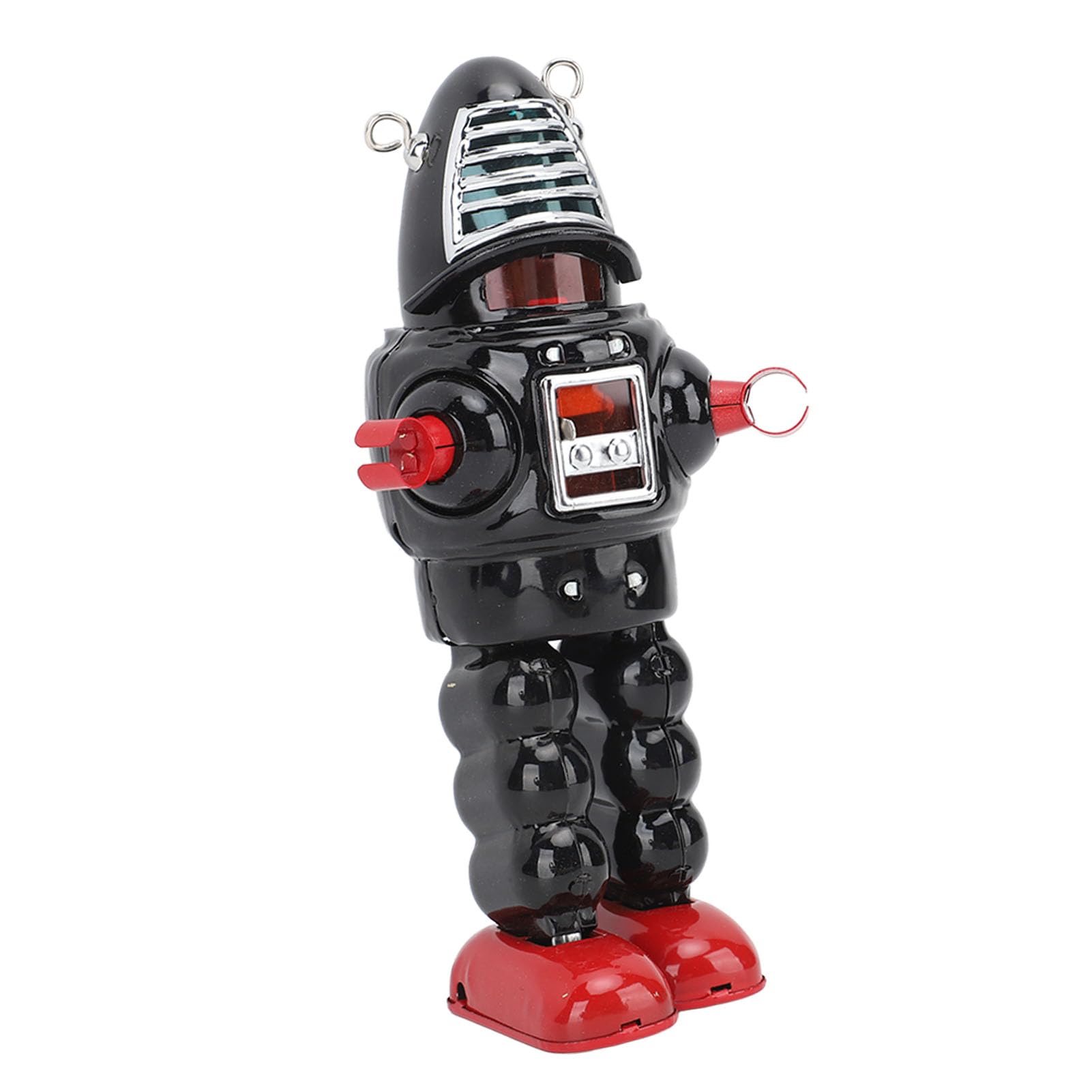 Syrisora Robot de Clôture en Métal, Jouet Mécanique, Robot de Marche à Remonter, en Fer Blanc à Collectionner avec Pierres Clignotantes, étincelles pour Collectionneurs Adul (Noir)