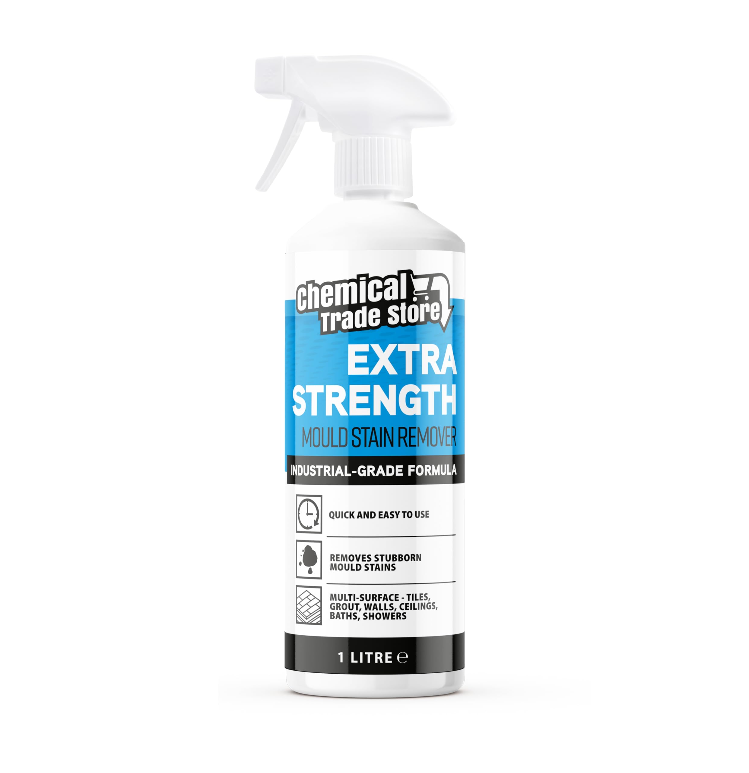 Chemical Trade Store - Mould Stain Remover - Powerful Mildew Removes Mouldy Stains From Walls, Tiles, Silicone Seals & More - 1 Litre
