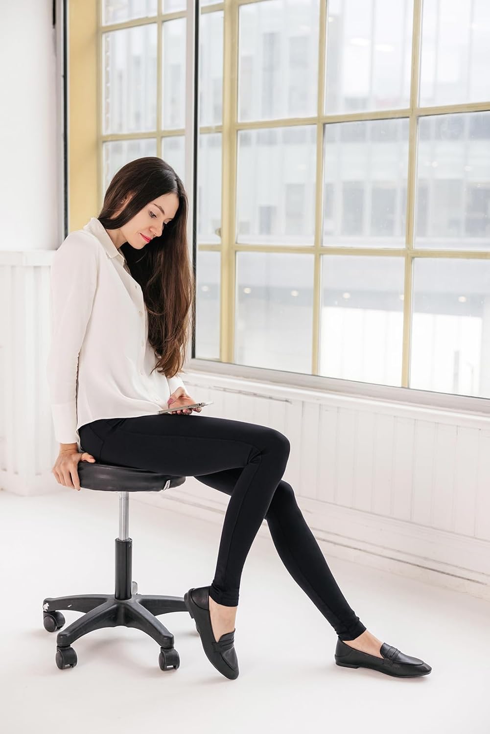 Yogipace Women's Petite/Regular/Tall Pull-On Yoga Dress Pants,Skinny Work Leggings with Belt Loops - Image 3