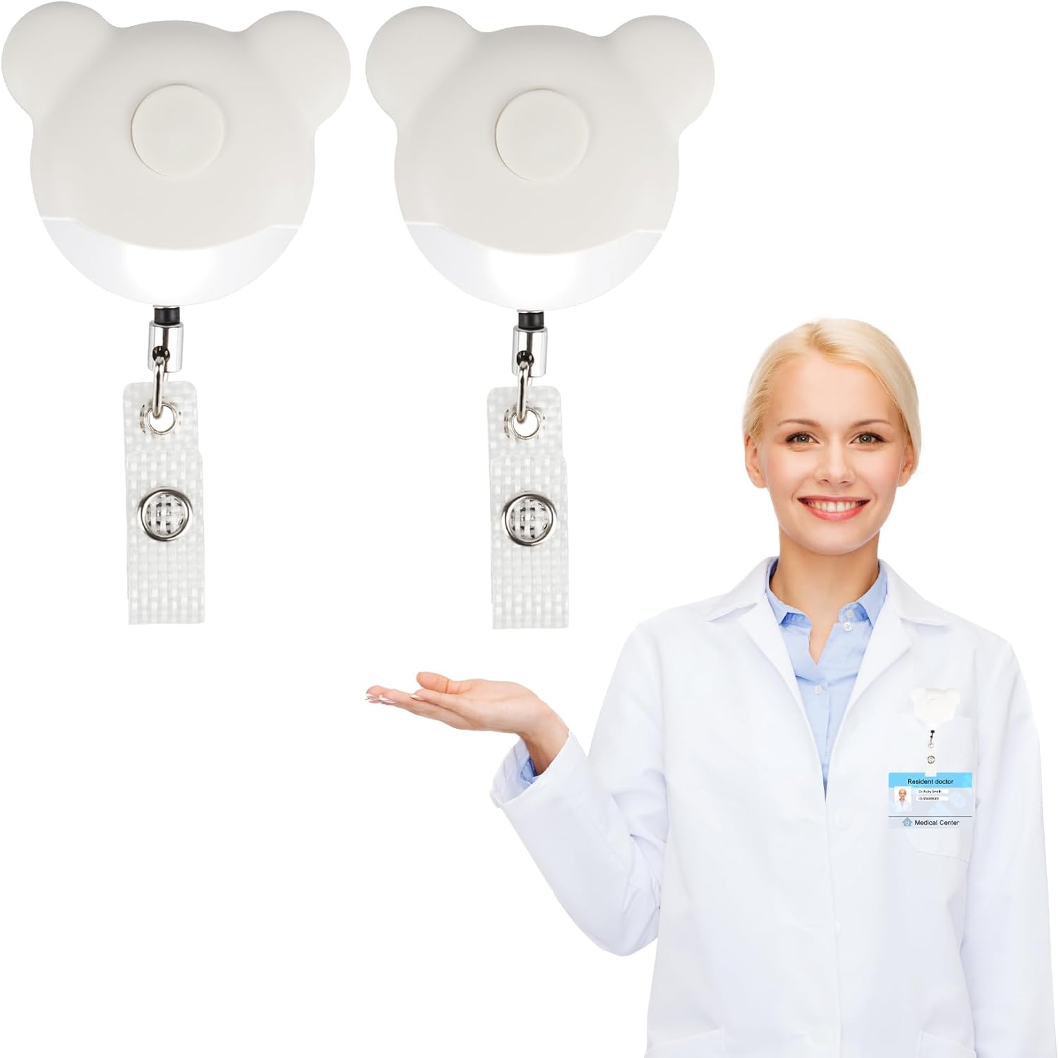 Nurse Badge Light – Rechargeable Badge Reel Light Clip-On Flashlight, 3 Brightness Levels, 10-Hour Battery for Night Shift Nurses, Nursing Essentials Gift