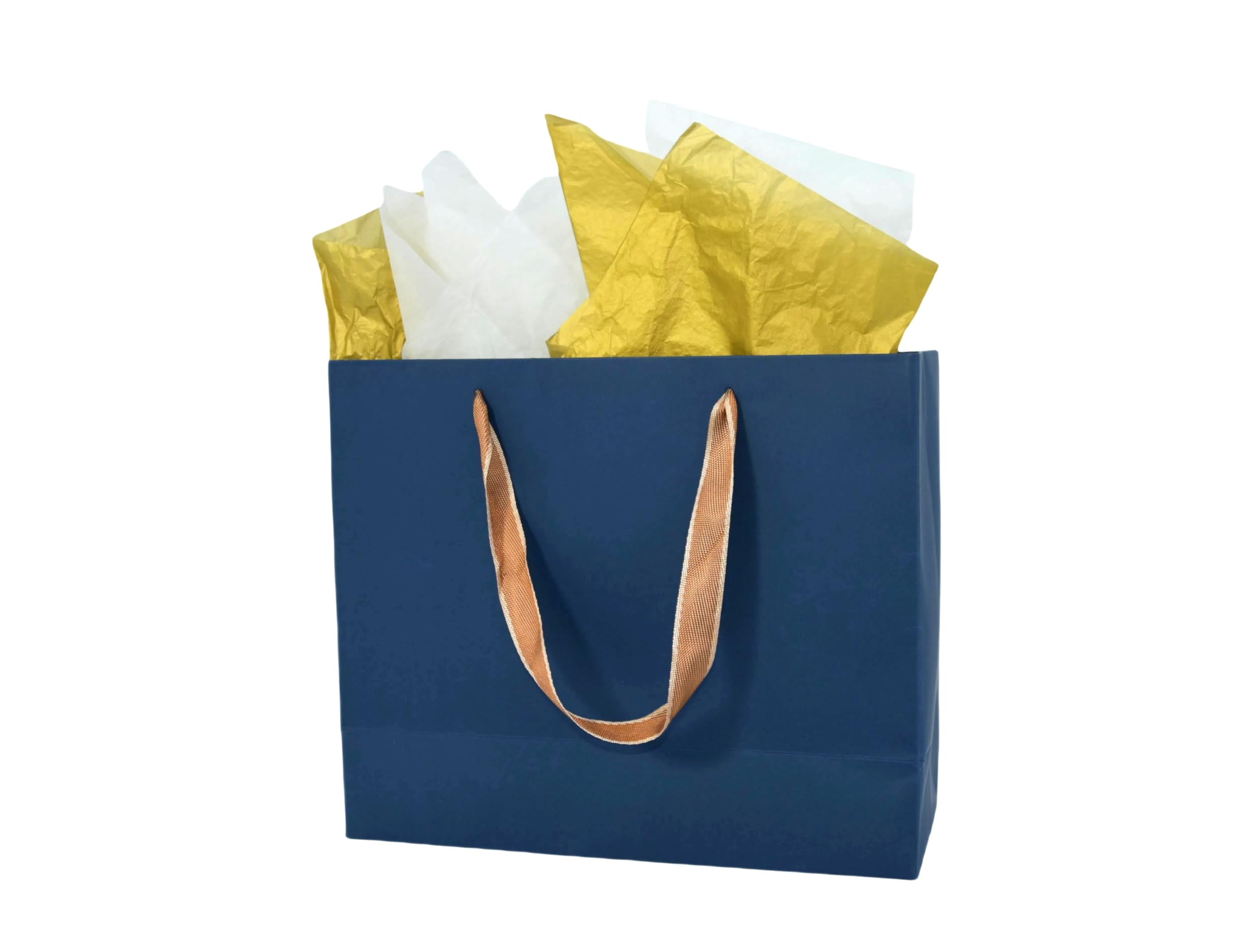 JUNESHE Gift Bags with Handles & Tissue Paper,2 Pack 11.8" x 4.53" x 9.84" Navy Blue Gift Bags, Blue Birthday Bags, Medium Paper Gift Bag for Father’s