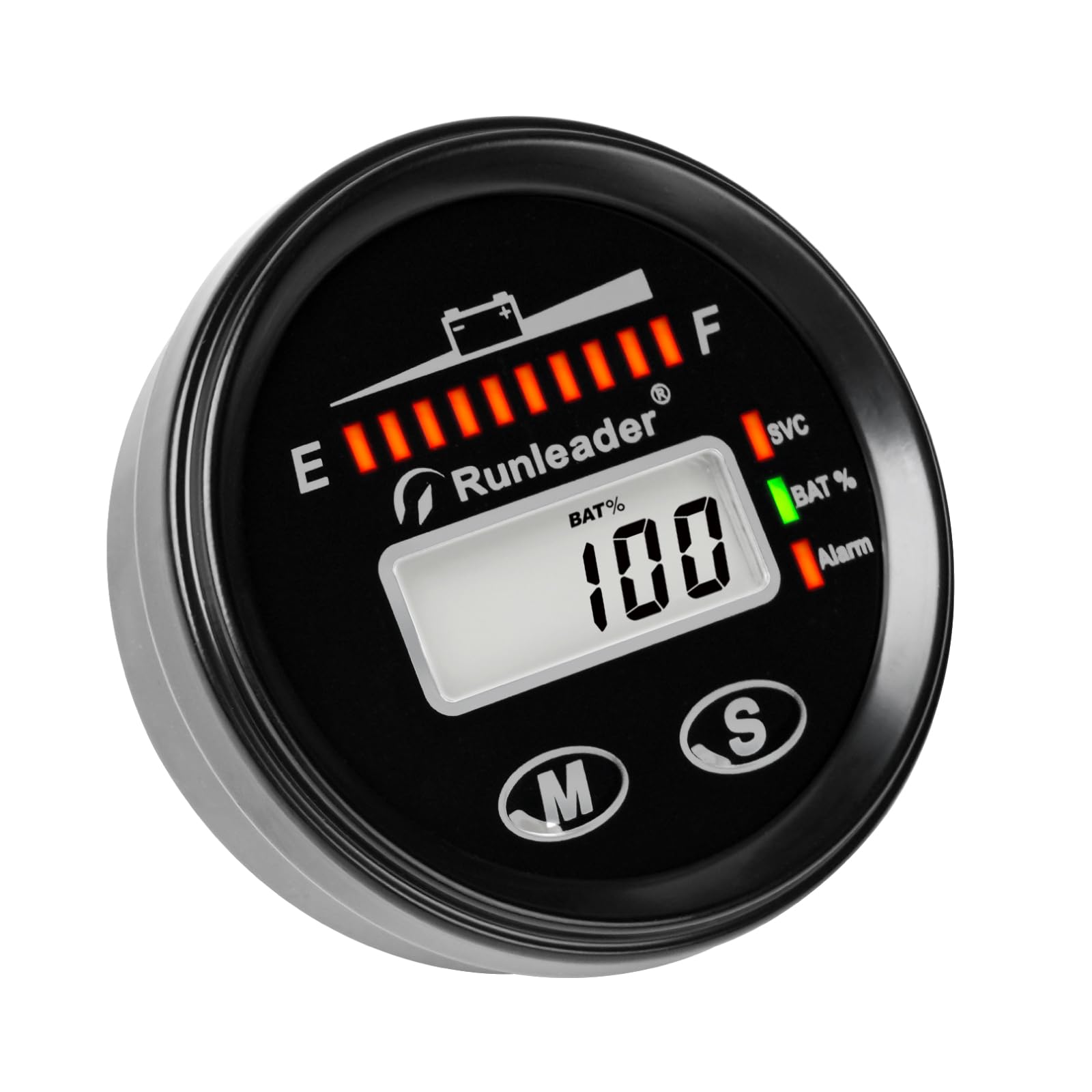 Runleader 12V to 48V Battery Indicator Volt Meter, Working Hours Record for Lead Acid Gel LiFePO4 Trojan AGM 18650 Battery Powered Lawn Mower Golf Cart Forklift Motorhome etc.-image-40
