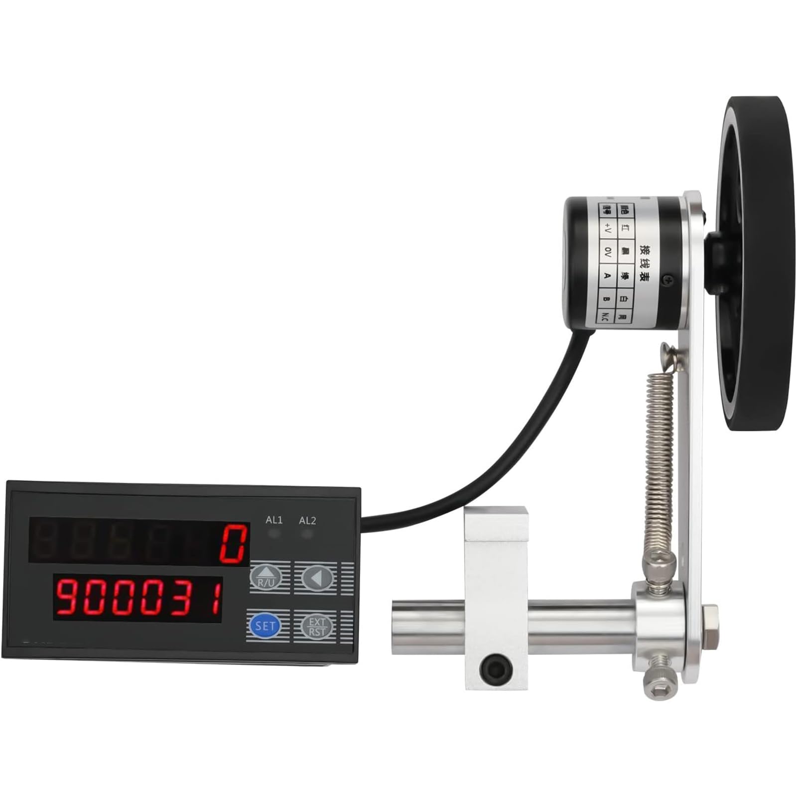 Digitales Längenmessgerät, mechanischer Längenzähler, Messung von 0 bis 999999 Fuß, Zoll, Meter, Yard, 0,01 mm genaue Zählung für Papierherstellung und Druckerei,