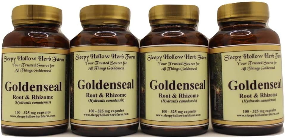 Goldenseal Root/Rhizome Capsules 100-325mg | Hydrastis Canadensis | Farm Direct | Pack of 1