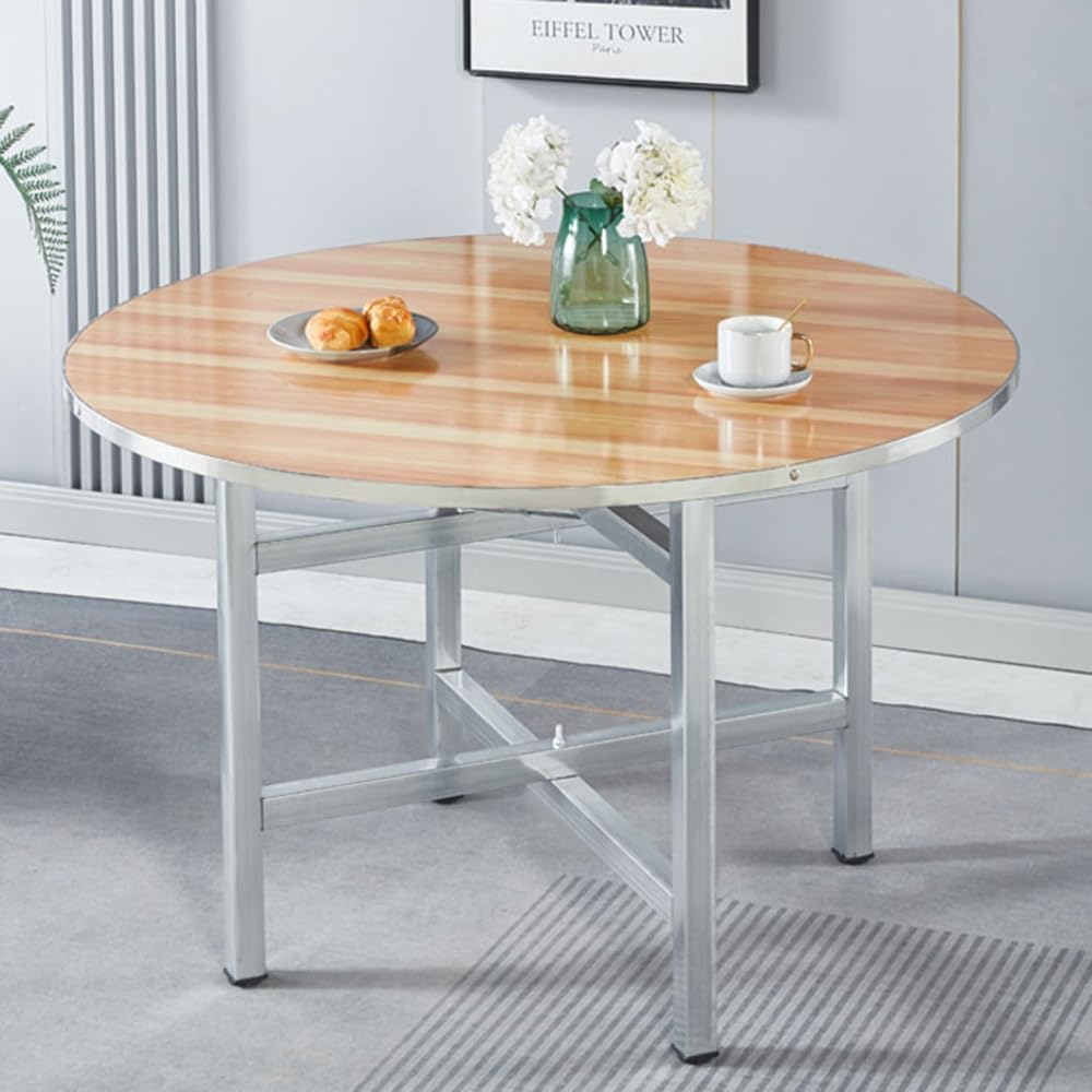 40" Round Table Support Stand Foldable Stainless Steel Table Base for Home Restaurant Hotel 35" Kitchen Modern Simple Metal Desk Frame(100cm)