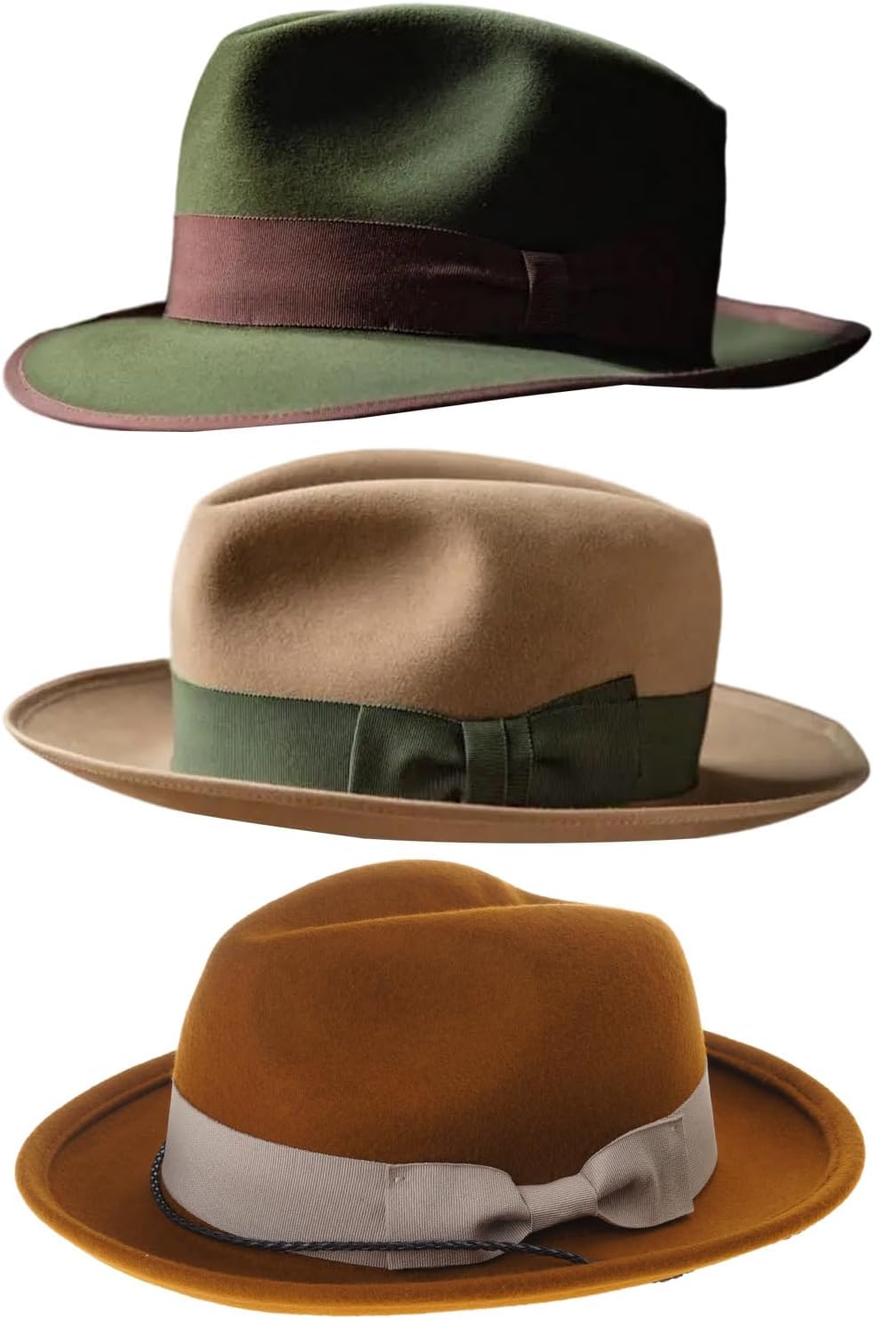Felted Hat Militaries Green Windproofed Warm Comfortable for Travel and Everyday Wear Breathable Wool