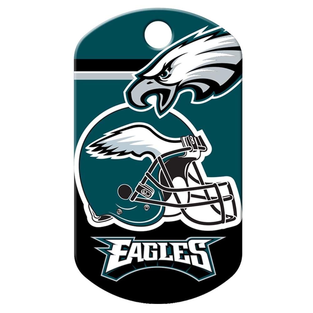 GoTags Personalized NFL Dog Tags, Custom Engraved Pet ID Tag, Philadelphia Eagles, Military Shape